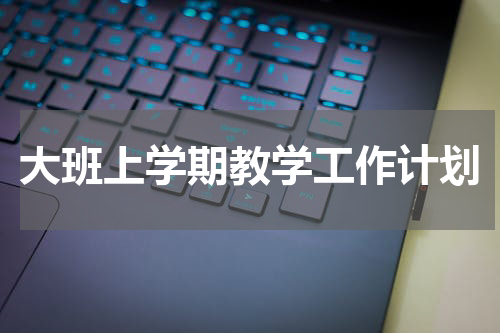 大班上学期教学工作计划