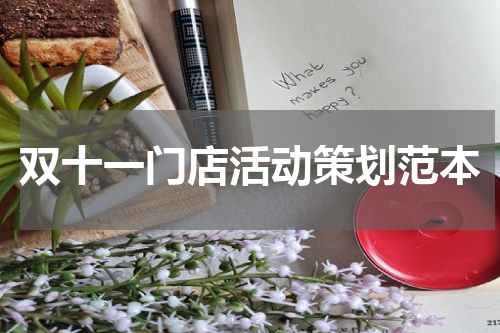 双十一门店活动策划范本