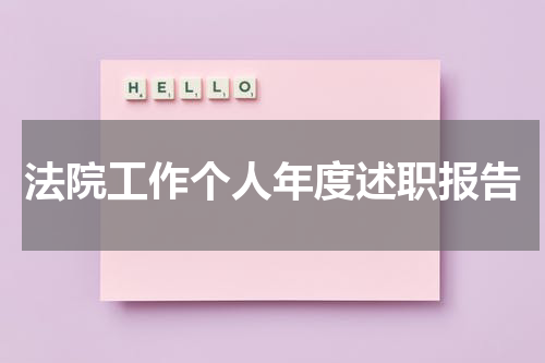 法院工作个人年度述职报告