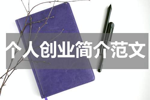 个人创业简介范文