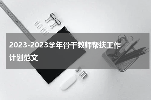 2023-2023学年骨干教师帮扶工作计划范文