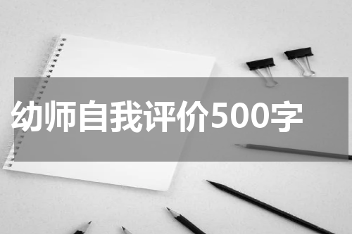 幼师自我评价500字
