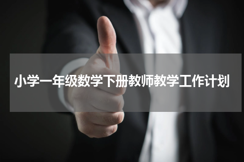 小学一年级数学下册教师教学工作计划