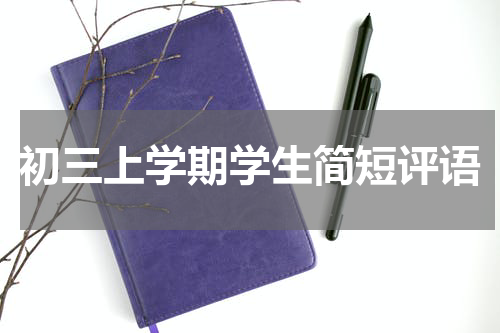 初三上学期学生简短评语