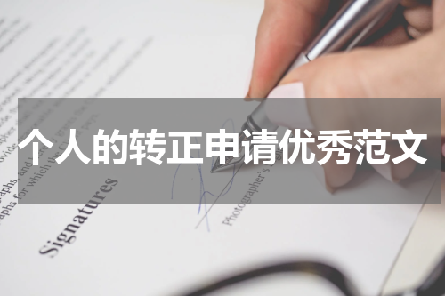 个人的转正申请优秀范文