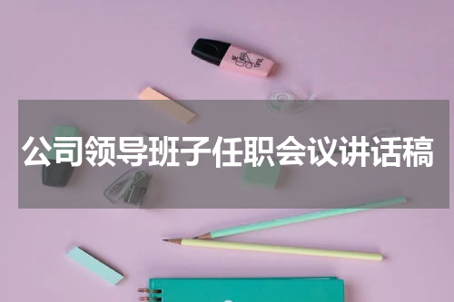 公司领导班子任职会议讲话稿