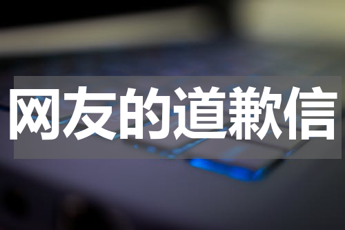 网友的道歉信
