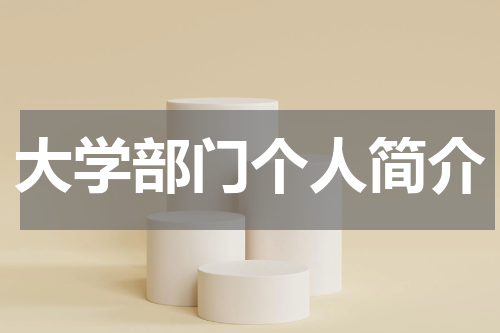 大学部门个人简介