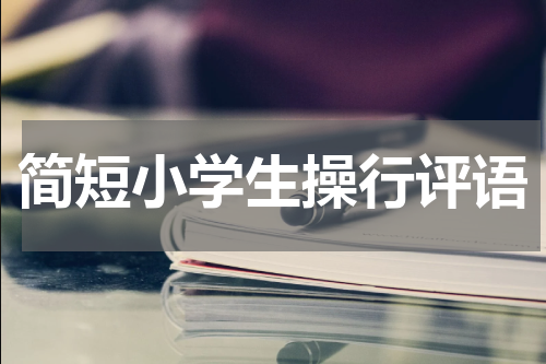 简短小学生操行评语