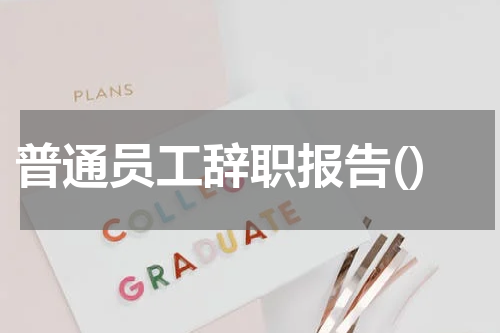 普通员工辞职报告()