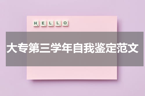 大专第三学年自我鉴定范文