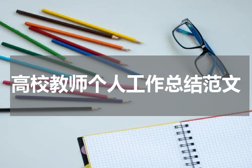 高校教师个人工作总结范文