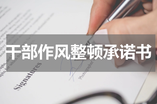 干部作风整顿承诺书