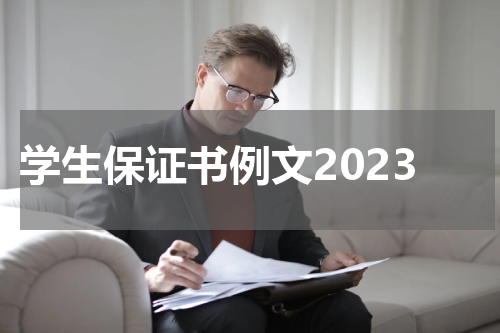 学生保证书例文2023
