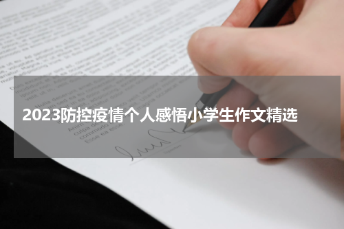 2023防控疫情个人感悟小学生作文精选