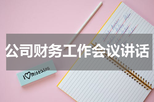 公司财务工作会议讲话
