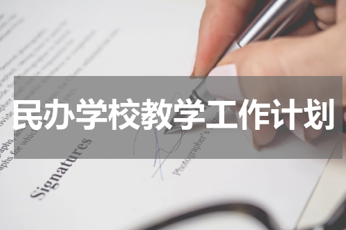 民办学校教学工作计划