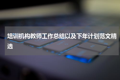 培训机构教师工作总结以及下年计划范文精选