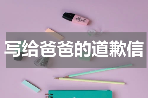 写给爸爸的道歉信