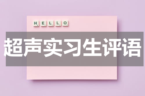 超声实习生评语