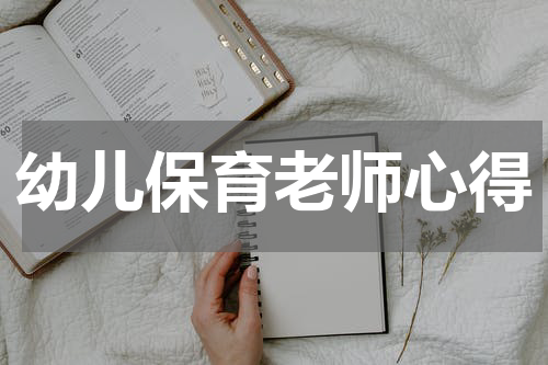 幼儿保育老师心得