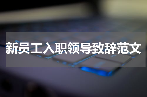新员工入职领导致辞范文