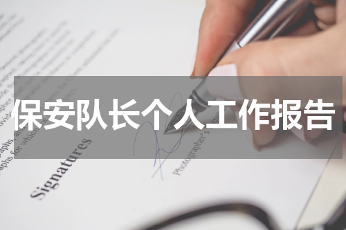 保安队长个人工作报告