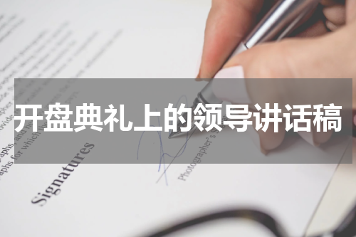 开盘典礼上的领导讲话稿