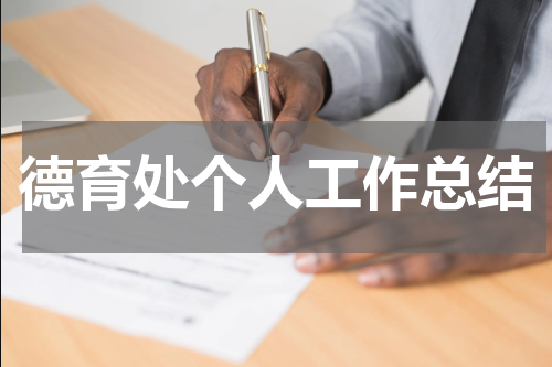 德育处个人工作总结