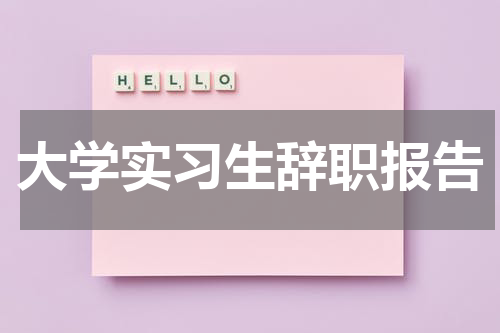 大学实习生辞职报告