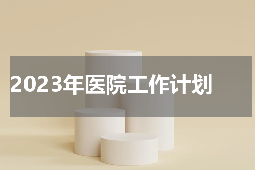 2023年医院工作计划