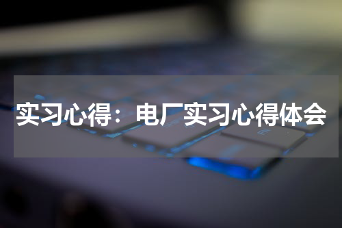 实习心得：电厂实习心得体会