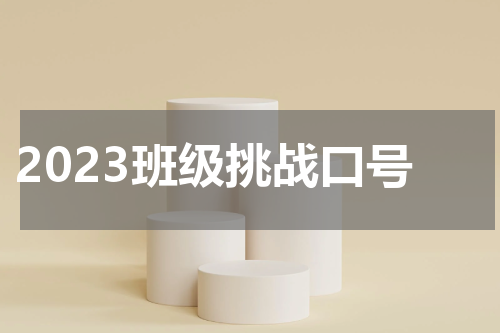 2023班级挑战口号
