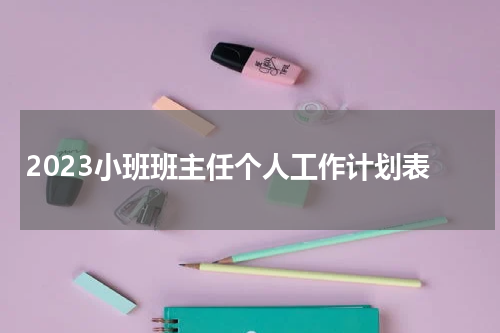 2023小班班主任个人工作计划表