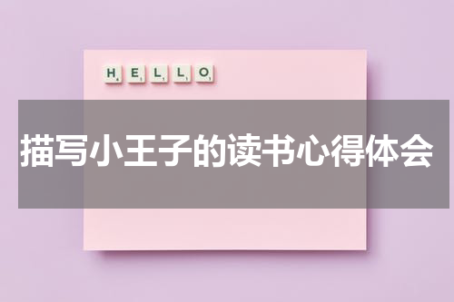 描写小王子的读书心得体会