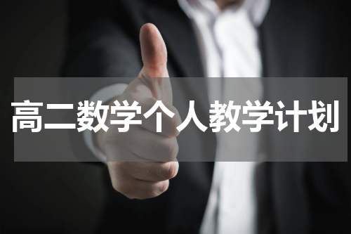 高二数学个人教学计划