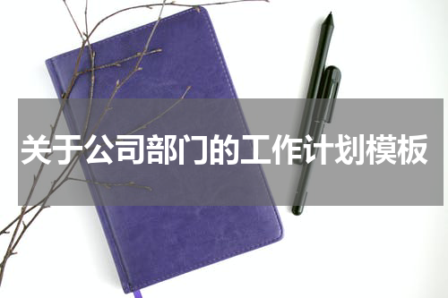 关于公司部门的工作计划模板