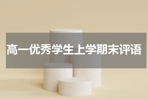 高一优秀学生上学期末评语