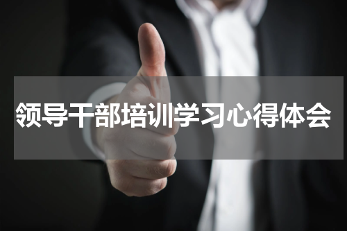 领导干部培训学习心得体会