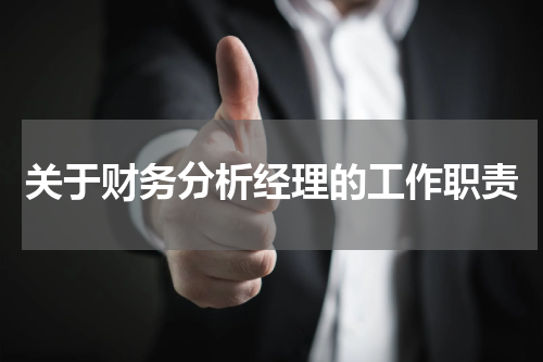 关于财务分析经理的工作职责