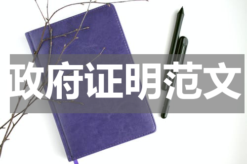 政府证明范文