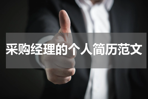 采购经理的个人简历范文