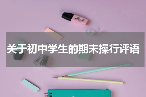 关于初中学生的期末操行评语