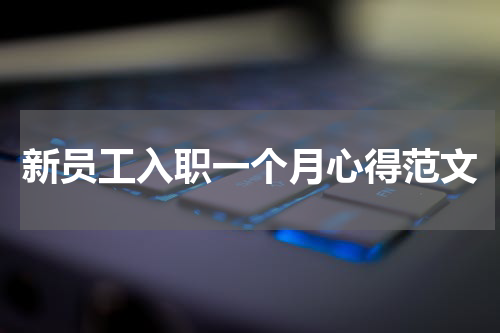 新员工入职一个月心得范文