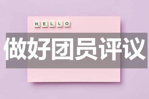 做好团员评议