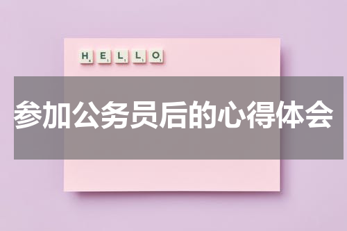 参加公务员后的心得体会