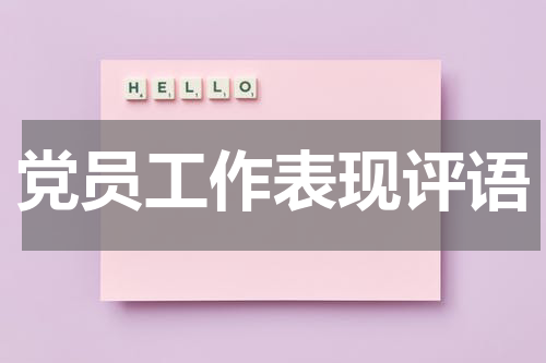 党员工作表现评语