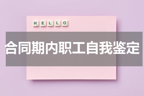 合同期内职工自我鉴定
