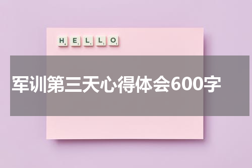 军训第三天心得体会600字