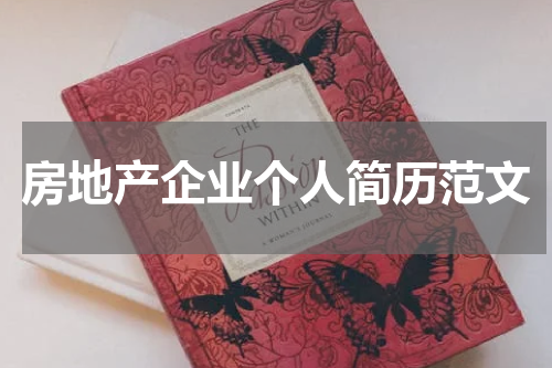 房地产企业个人简历范文